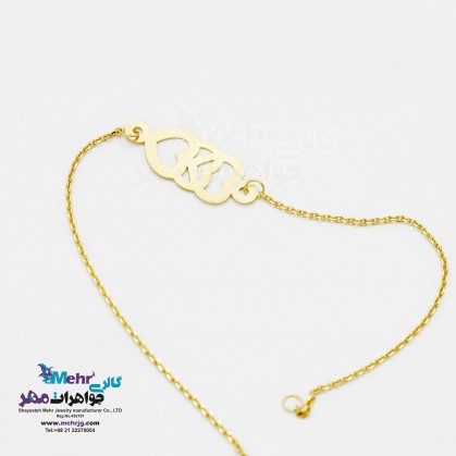 دستبند طلا - طرح قلب-SB0086